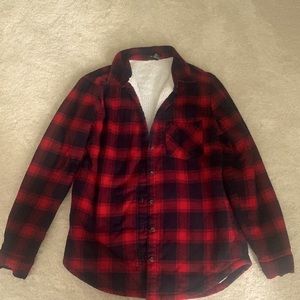 Forever 21 Red and Black fuzzy flannel